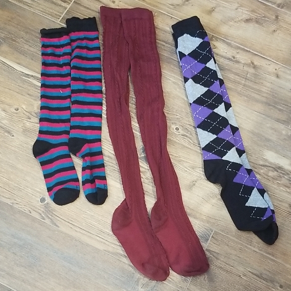 Elegant Women's Hosiery Set - Black, Red, Purple - Picture 1 of 6